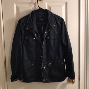 Navy J Crew Button Down Jacket